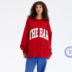 The Bar Varsity Sweatshirt in Ruby Red, L